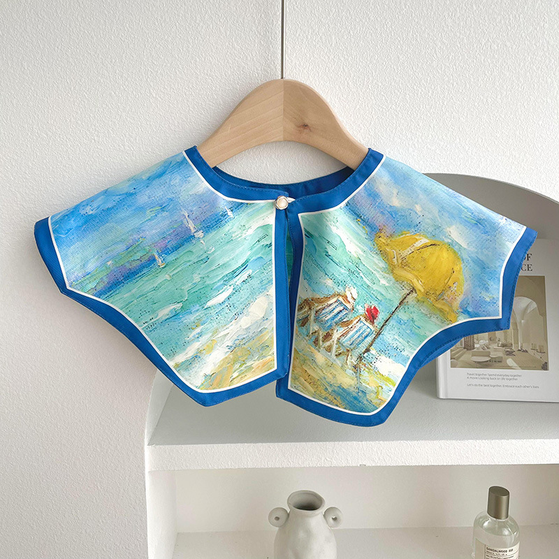 Nuevo chal protector solar de verano de las mujeres al aire libre con aire acondicionado decoración de la habitación chaleco de protección del cuello pequeña bufanda falsa bufanda anudada