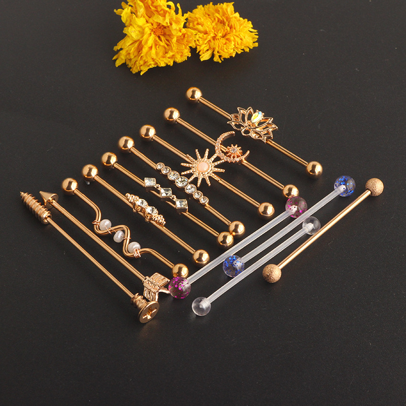 Pointed titanium steel lip stud product view