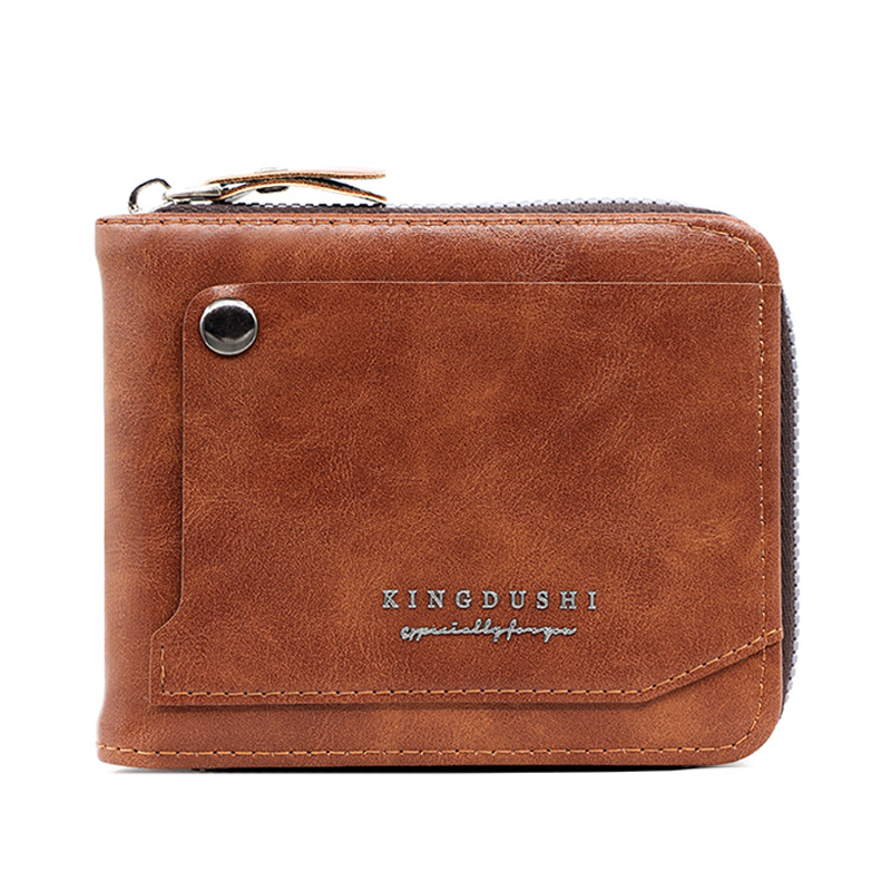 Europa y América retro de los nuevos hombres de la cartera corta de gran capacidad Multi-tarjeta de bolsillo titular de la tarjeta de los hombres de la cartera de la cadena