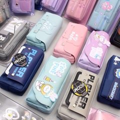 卸売り筆袋アニメシンプル大容量二重筆袋オックスフォード布ファッション文房具袋かわいい鉛筆収納袋