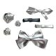 Sweet Cool Personality silver Flower Leather Bow Phone Case Hairpin Shoes Flower Bag Accessories Socks Accessories Wholesale