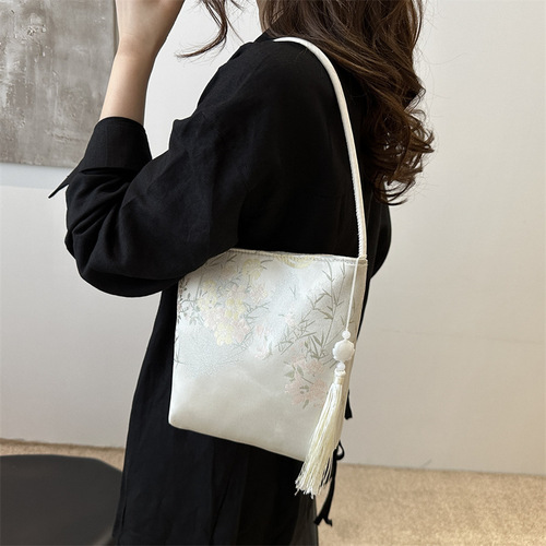 Modern Chinese-style national style retro women's 2024 summer new casual top-handle bag fashion simple single shoulder crossbody bag