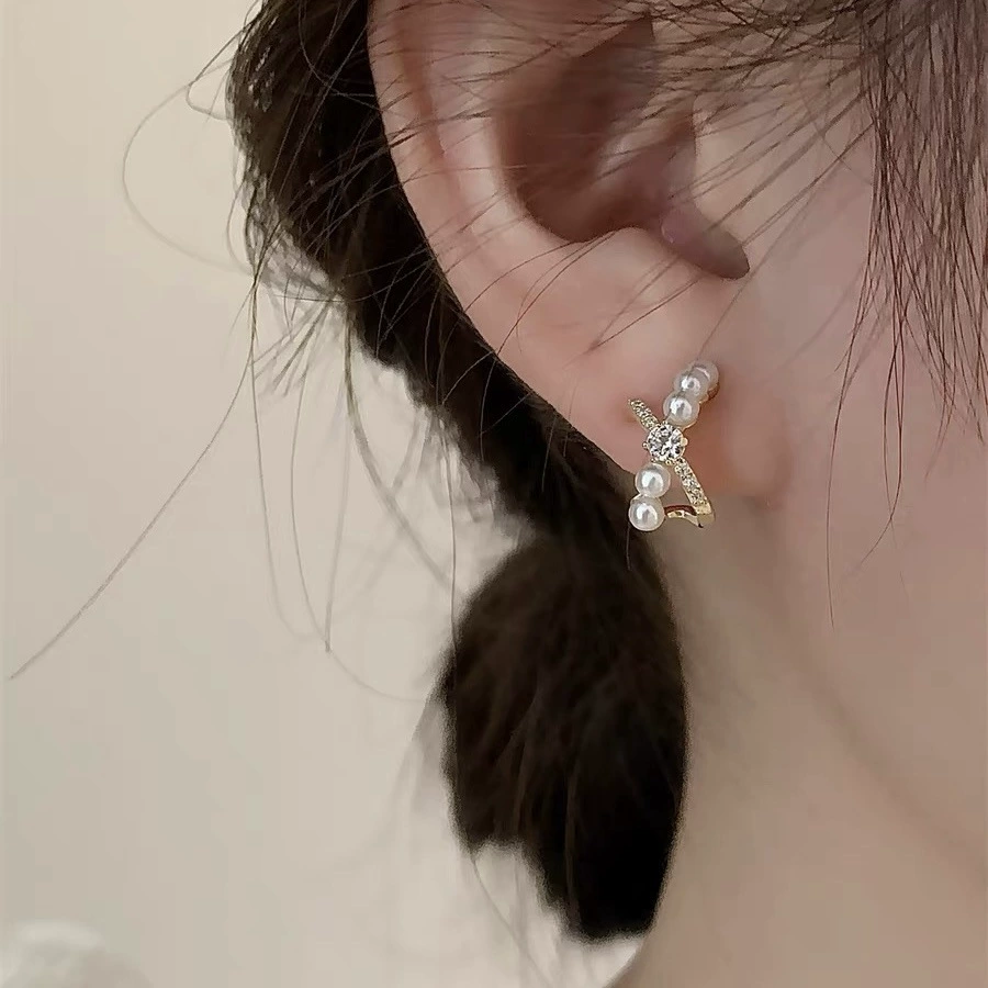 Медные милые серьги с цирконами, микротрещение, образец серебро 925