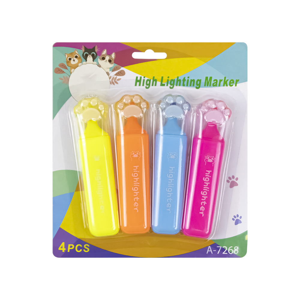 Garra de gato forma protección de los ojos resaltador dibujos animados lindo Super lindo de alto aspecto creativo exquisito macaron color resaltador