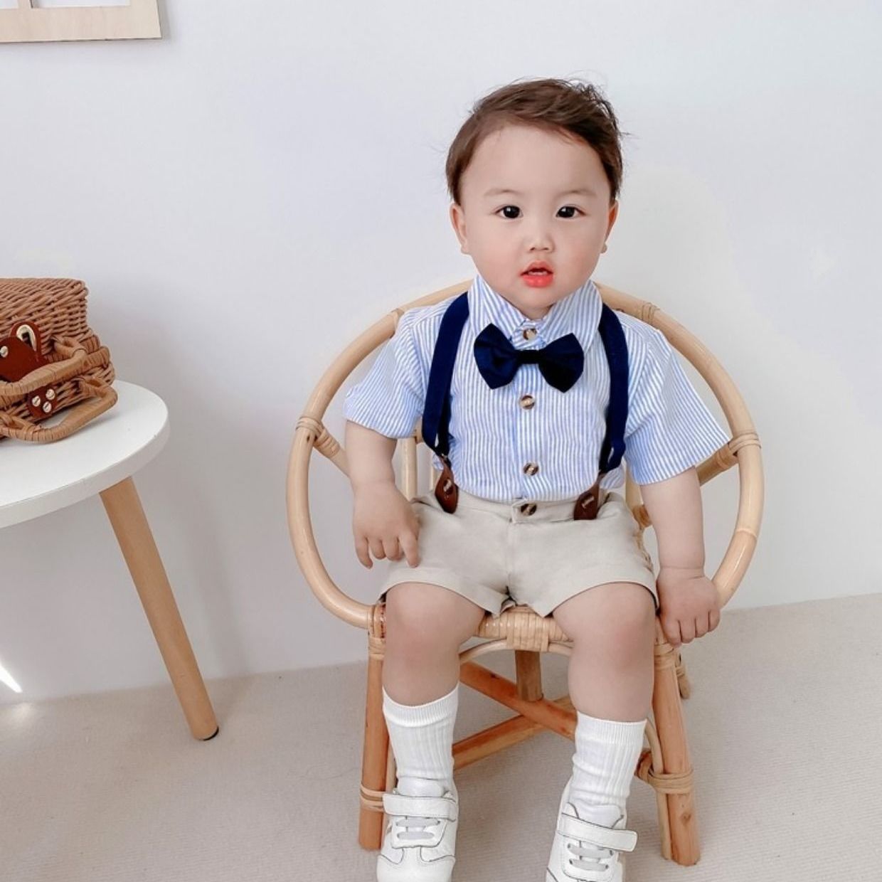 小男童西装夏宝宝1周岁宴礼服春秋2抓周衣服婴幼儿童生日绅士套装