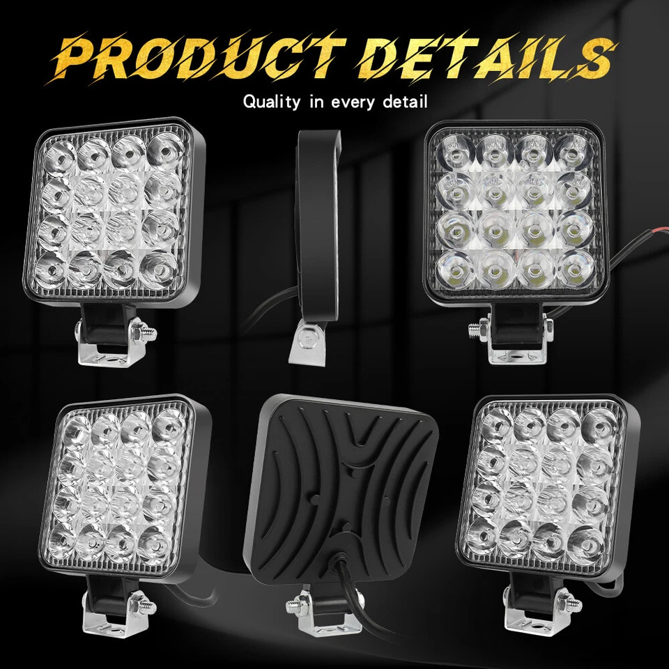 Auto LED lámpara de trabajo mini 16LED 48W lámpara de trabajo lámpara diurna lámpara auxiliar para vehículos todoterreno lámpara de reforma