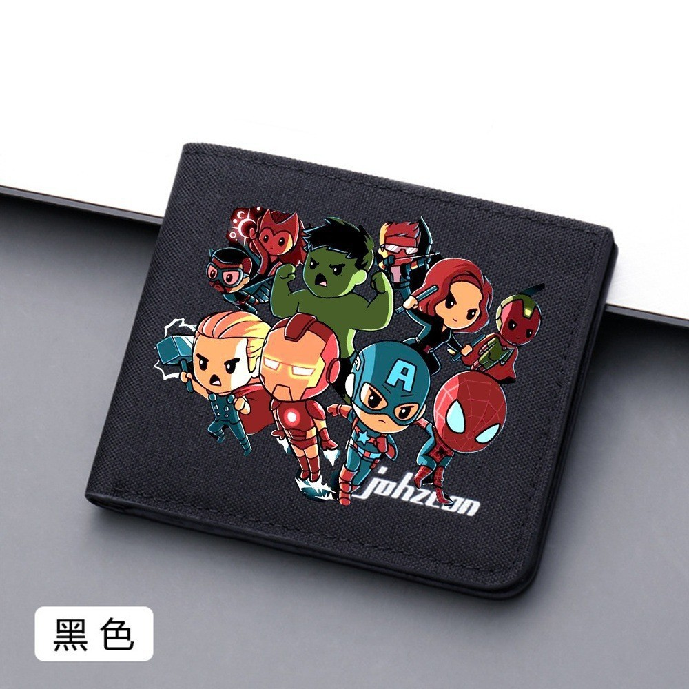 Cross-Border Exclusive Supply of Doctor Strange Avengers Cartoon Print Short Canvas Wallet Denim New Style Wallet