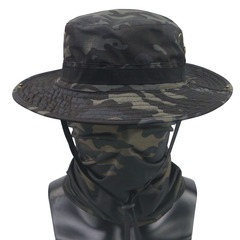 夏季迷彩戰術奔尼帽套裝多功能魔術頭巾釣魚帽漁夫帽防曬防護透氣
