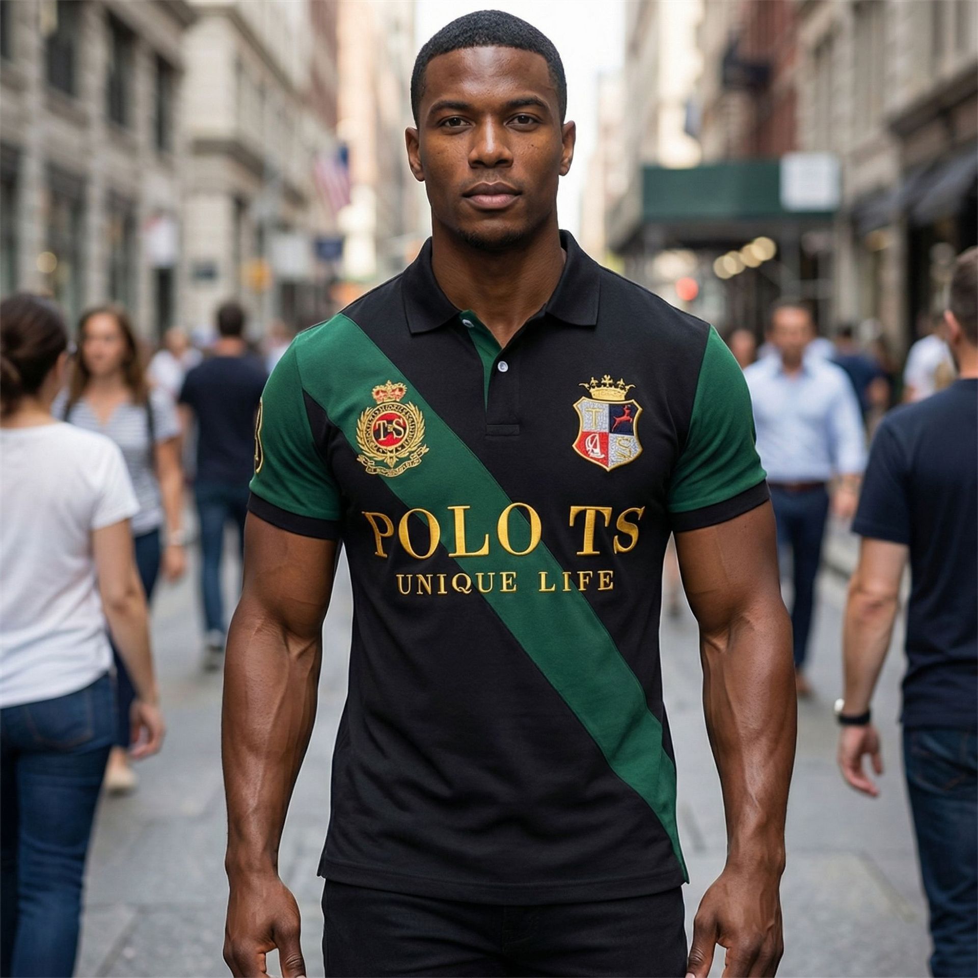 Polo deportivo nuevo de estilo británico para hombre, manga corta, casual transfronterizo, costuras diagonales, bloques de color, algodón, talla grande, golf.