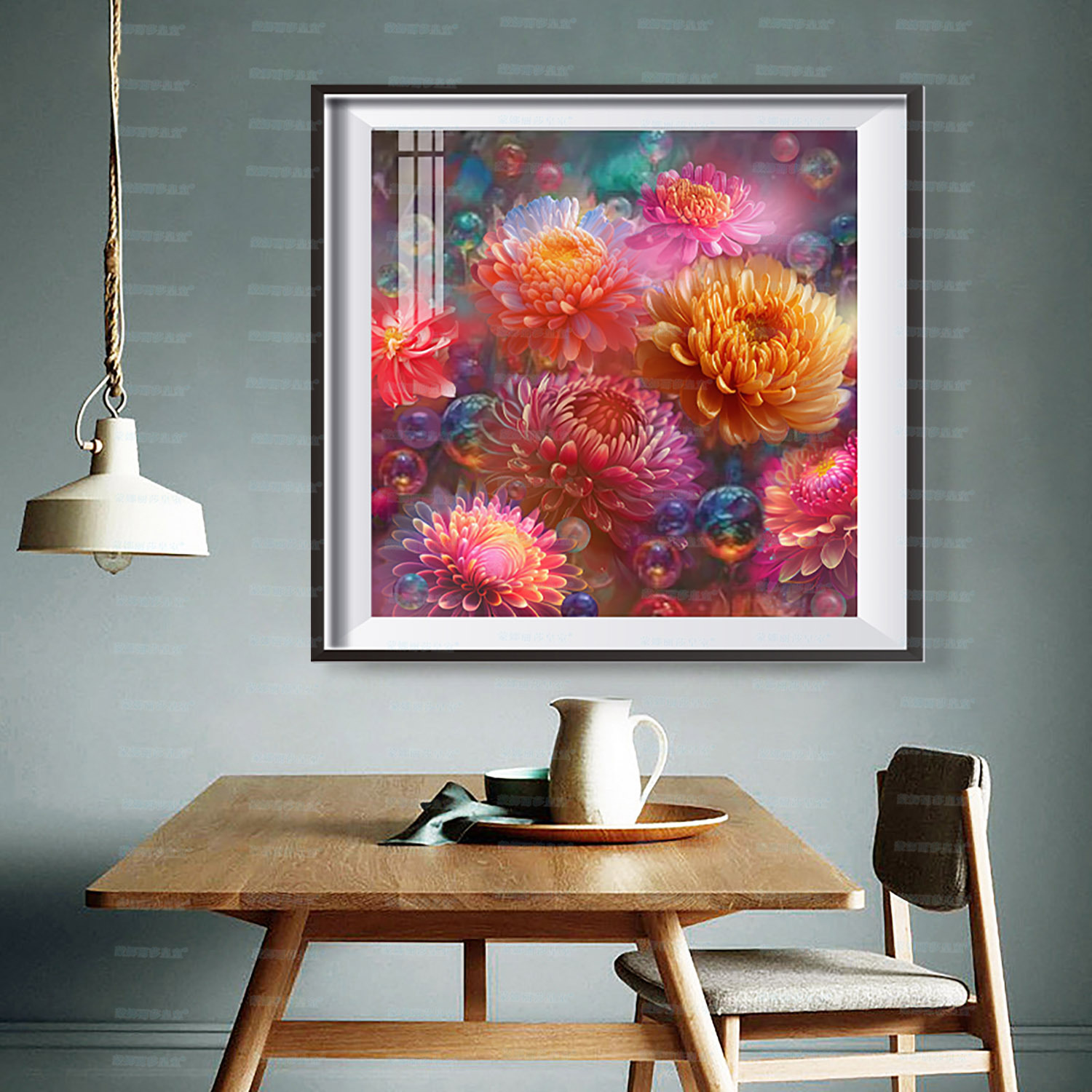 Monalisa Royal Cruz puntada colorida nueva flor hermosa sala de estar entrada restaurante bordado hilo decorativo image 3