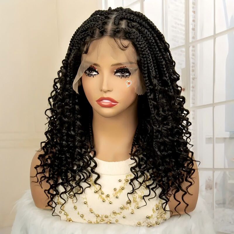 TEMUクロスボーダーeコマース热い贩売化繊ハンドフックレース三つ编みフライヤーヘッドカバーBoxブライドwigs|undefined