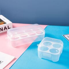透明なプラスチックの粉の箱のエアクッションの箱の化粧の卵の箱の付箋は丸い箱の綿のあめのエアクッションの三角の箱を収納します。