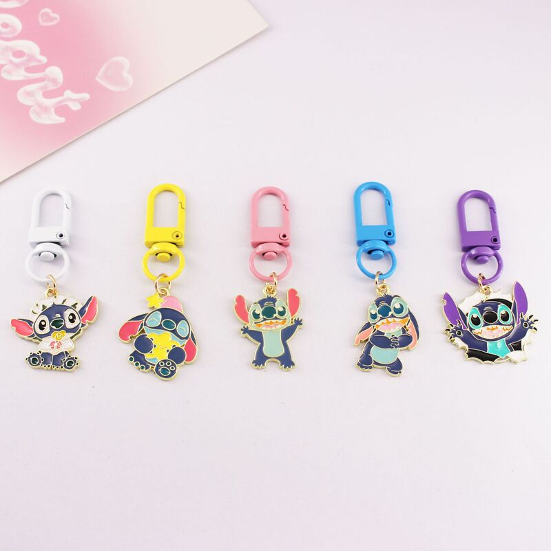 Cartoon Cute Stitch Keychain Creative Pendant Metal Oil Dripping Bag Accessories Niche Exquisite Trendyy Pendant