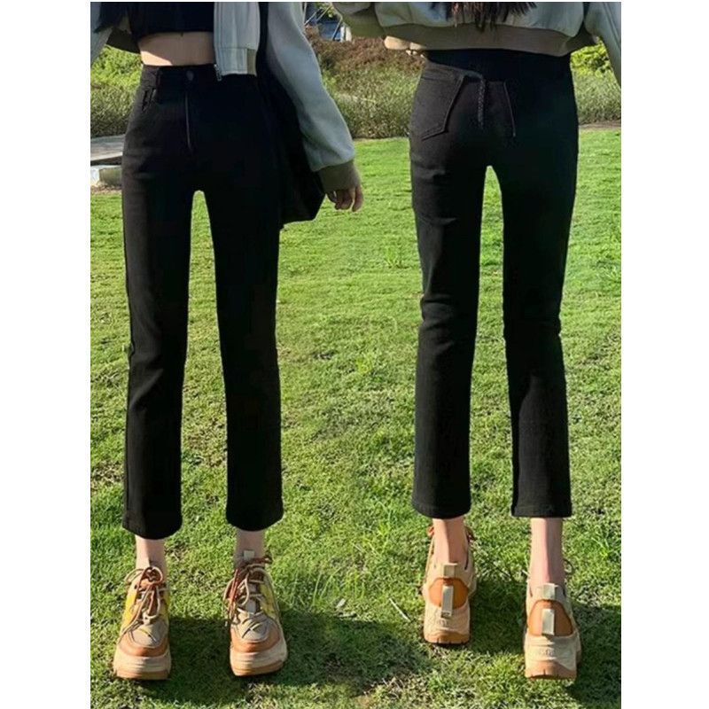 Black Smoke Tube Straight Jeans Women's Spring and Autumn 2024 New Thin High Waist Nine-point Small Baguette Pants Black Smoke Tube Straight Jeans Women's Spring and Autumn 2024 New Thin High Waist Nine-point Small Baguette Pants