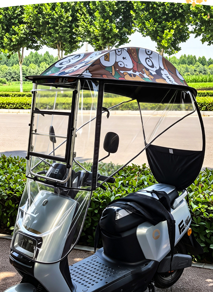 Electric vehicle canopy, sunshade, rain and sun protection, electric scooter and motorcycle sliding window rainproof side curtain, windproof cover