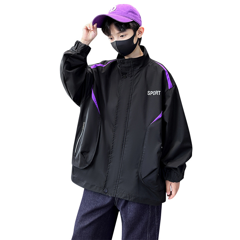 Jungenmantel 2024 Neuware, Windjacke im Mid-Spring-Herbst-Stil, robuste und hübsche Kinderjacke mit großen Taschen,_voghion.com