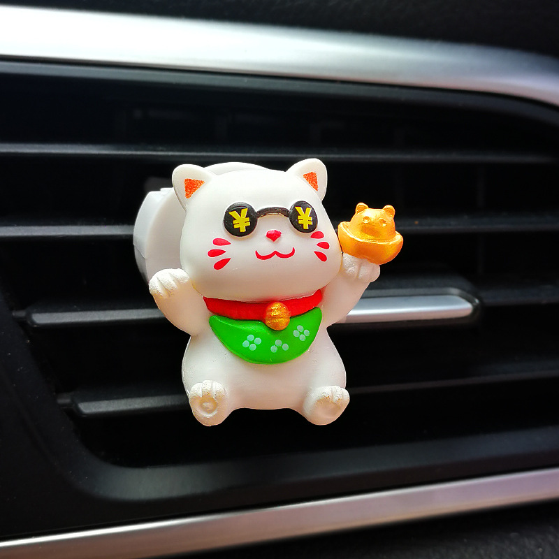 Aromaterapia de coche dibujos animados gato lindo coche salida de aire decoración aromaterapia coche ligero coche decoración de perfume coche