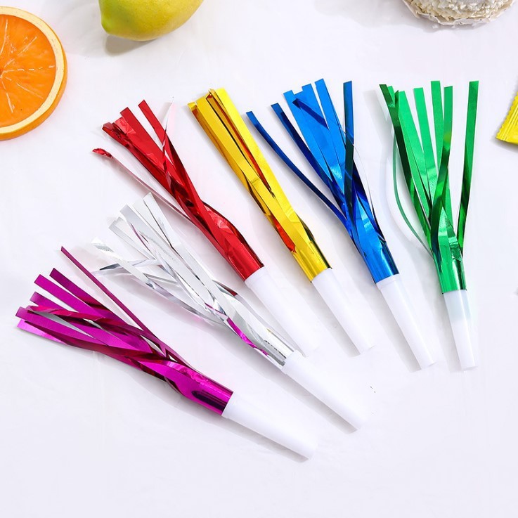 6 paquetes de borlas de colores que soplan dragón silbato de juguete para niños suministros para fiestas navideñas accesorios de vítores lluvia que sopla dragón