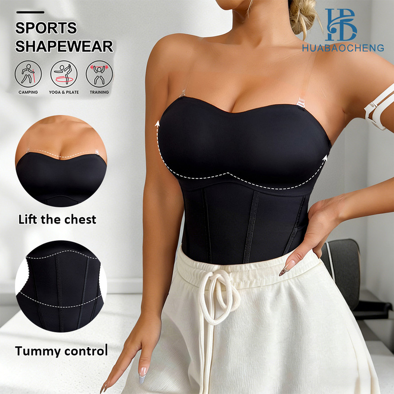 Cross-Border European and American Style Seamless Shapewear Tube Top, Tummy Control Waist Cincher, Thin Breathable Slimming Base Tank Top