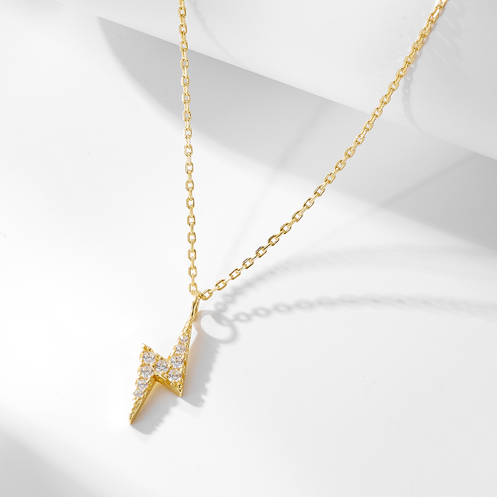S925 joyería de plata esterlina diamante collar relámpago nicho femenino versátil diseño minimalista cadena clavícula joyería de cadena de plata personalizada