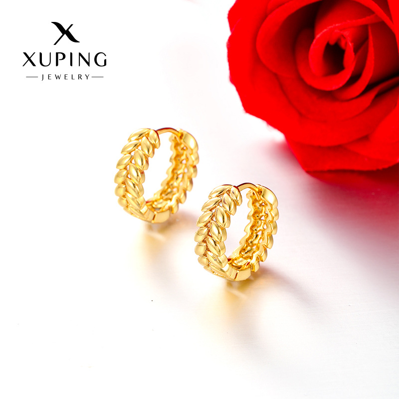 Joyería de moda de aleación chapada 24k color simple aretes de orejas de orejas de trigo ligero lujo temperamento orejas personalizadas para mujeres