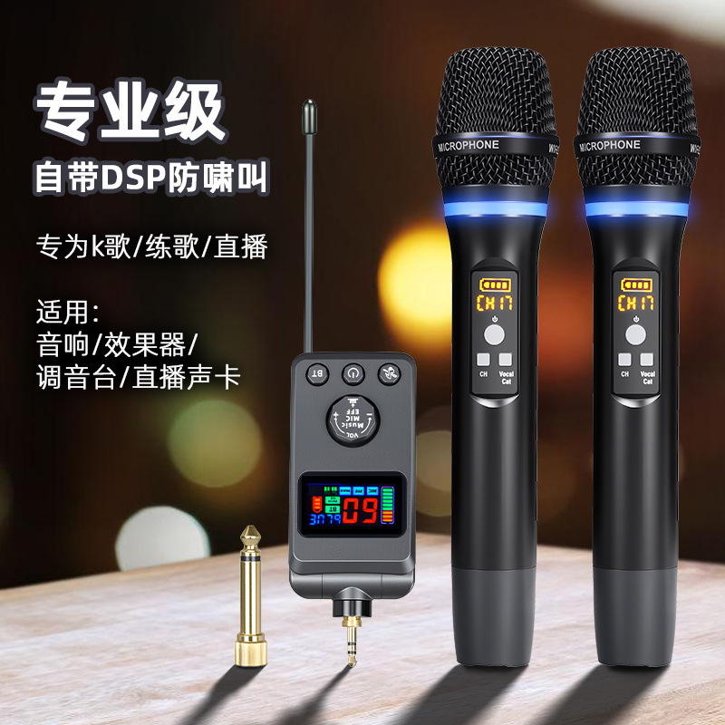 Wholesale M50 Universal Microphone with Dsp Anti-Howling Reverb Bluetooth Wireless Microphone for Singing Home Entertainment Ktv