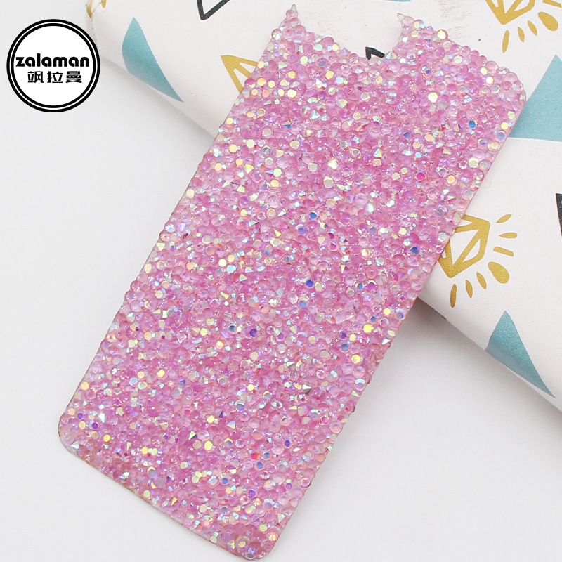 彩色树脂烫钻贴手机壳 背胶贴片自粘片适用于任何型号来图设计