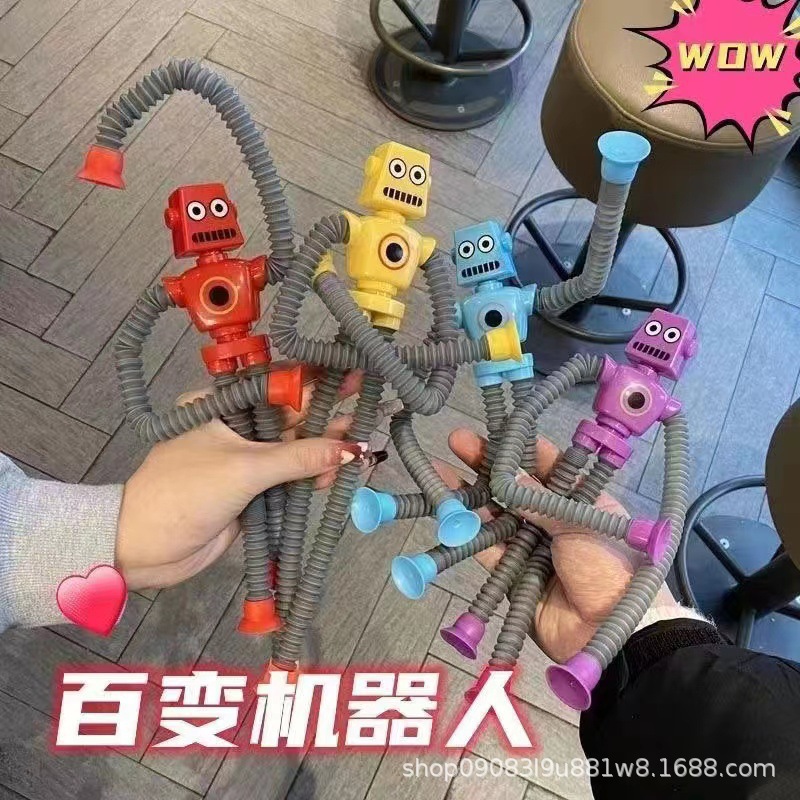 Juguete de tubo telescópico de jirafa con ventosa luminosa y versátil popular transfronterizo juguete educativo de descompresión para niños juguete popular de celebridades de internet