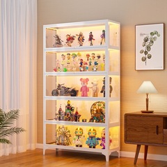 【三面ガラス】ハンドメイド展示棚収納収納キャビネット痛みキャビネット防塵ブリキガラス棚本棚ホームショーケース