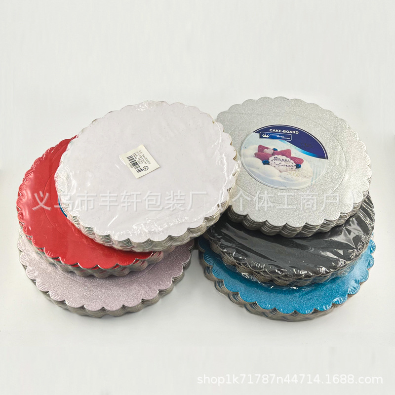 Fabricante al por mayor base de pastel de cebolla dorada cartón de color almohadilla de pastel redondo base de pastel de cumpleaños embalaje horneado