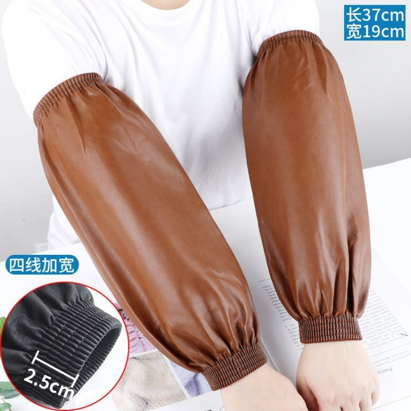 황갈색 [두꺼운 넓은 입] 가죽 소매