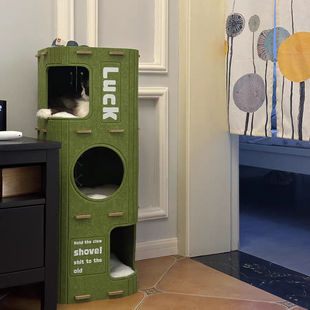 Warm Integrated Double-Layer Winter Tree Hole Winter Cat Family Cat Climbing Frame Multi-Layer Cat House Multi-Cat Shelter House Cat Nest