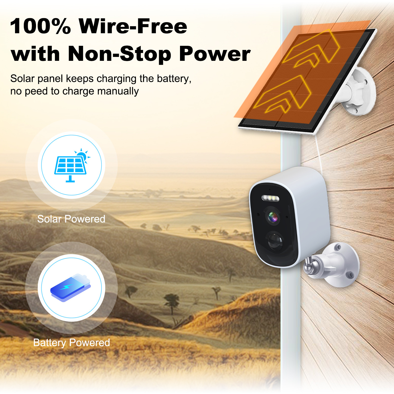 Cámara de Vigilancia 4G de Fábrica, Inalámbrica, Impermeable, con Energía Solar, de Bajo Consumo, Tipo Torreta Inteligente, Popular para Comercio Exterior y Ventas Transfronterizas