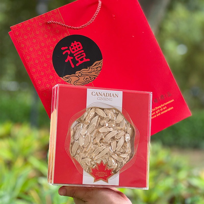 Canadian American Ginseng Slanted Slices 80g Gift Box Soft Branch Flower Flag Ginseng specifications
