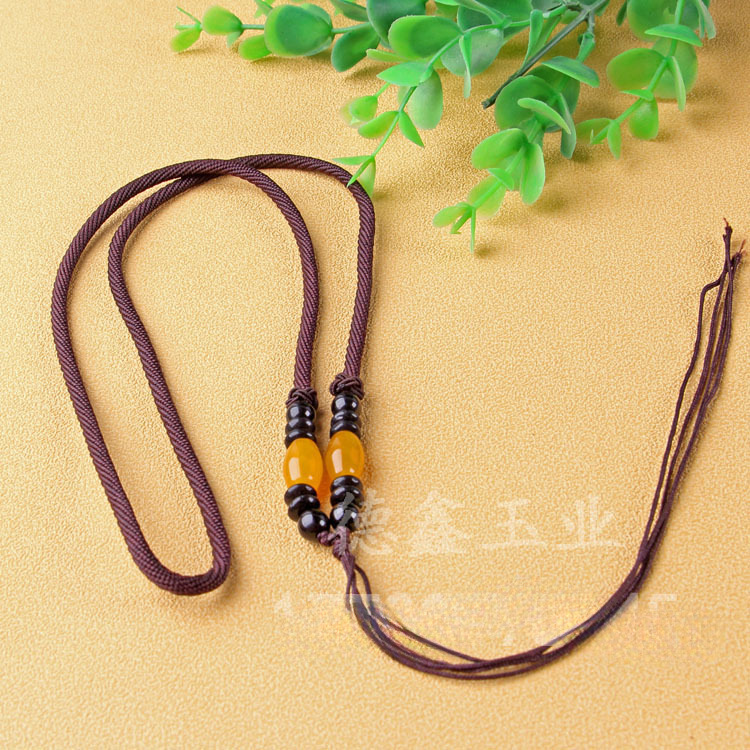 Cordón colgante al por mayor cordón de cuello multicolor jade ágata cordón tejido ajustable cordón de collar más cuentas de jade