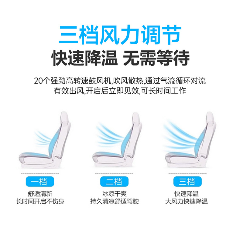 Summer Car Ventilation Seat Cushion, Cooling Seat Pad, Summer Cool Air Breathable Heat Dissipation Pad, Truck Backrest with Fan