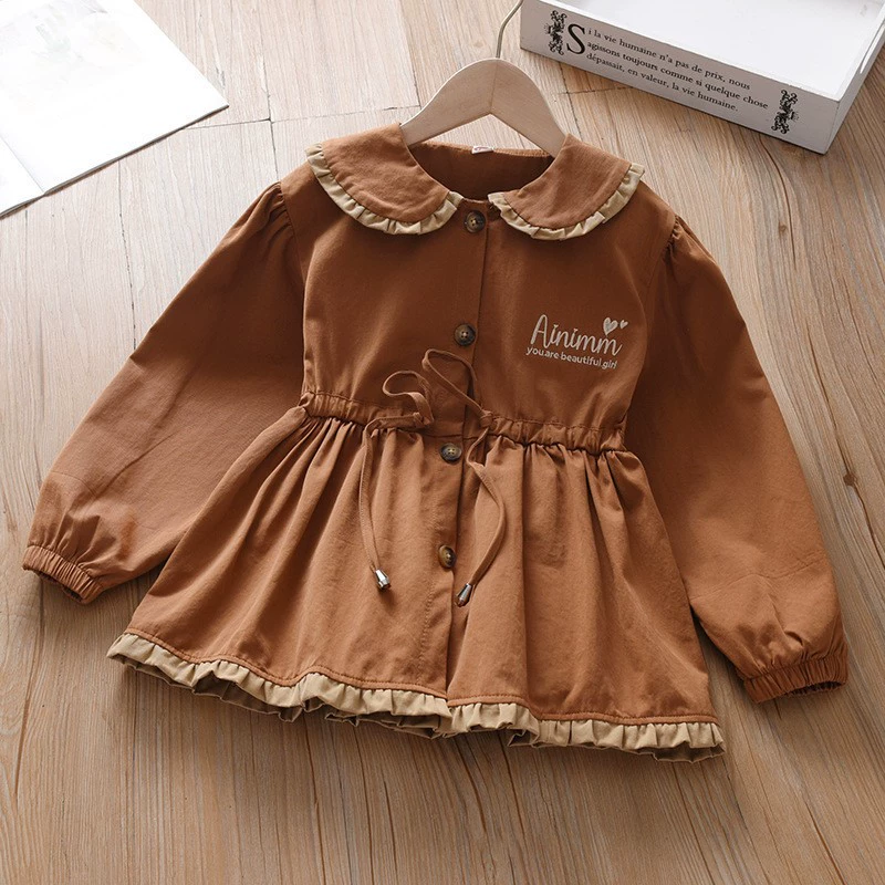Demi-season long-sleeve, autumn cute jacket, Korean style, for teenagers, western style, children's clothing