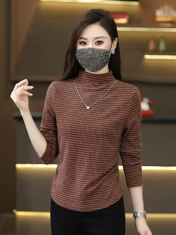 时尚五分袖打底衫女士2025秋季新款气质修身显瘦百搭休闲圆领T恤|undefined