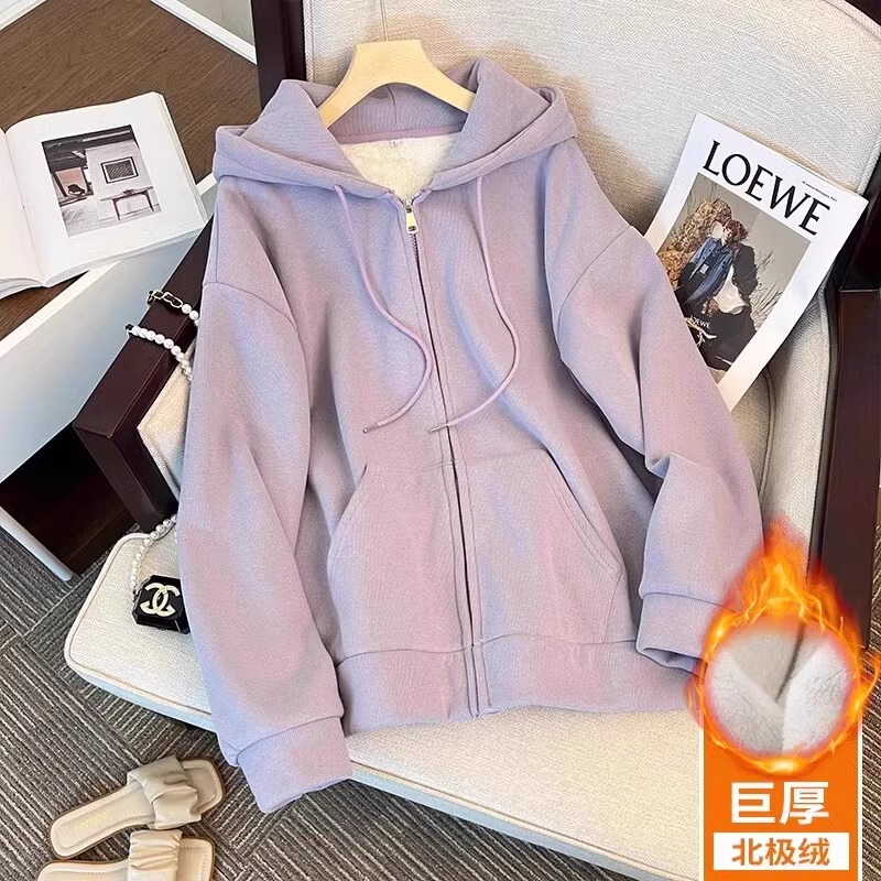 安可拉红色卫衣外套女春秋款2025新款开春韩系慵懒风上衣小个子|undefined