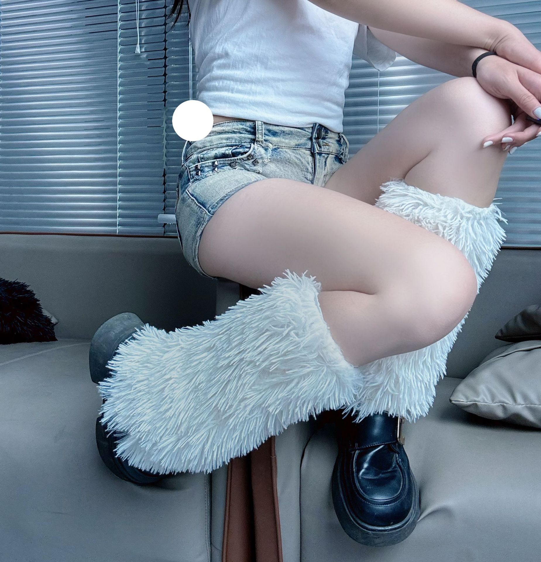 Bijpassende kleur fuzz pile sokken witte JK bootcover lente en herfst dunne retro beenbedekking ins trend_voghion.com