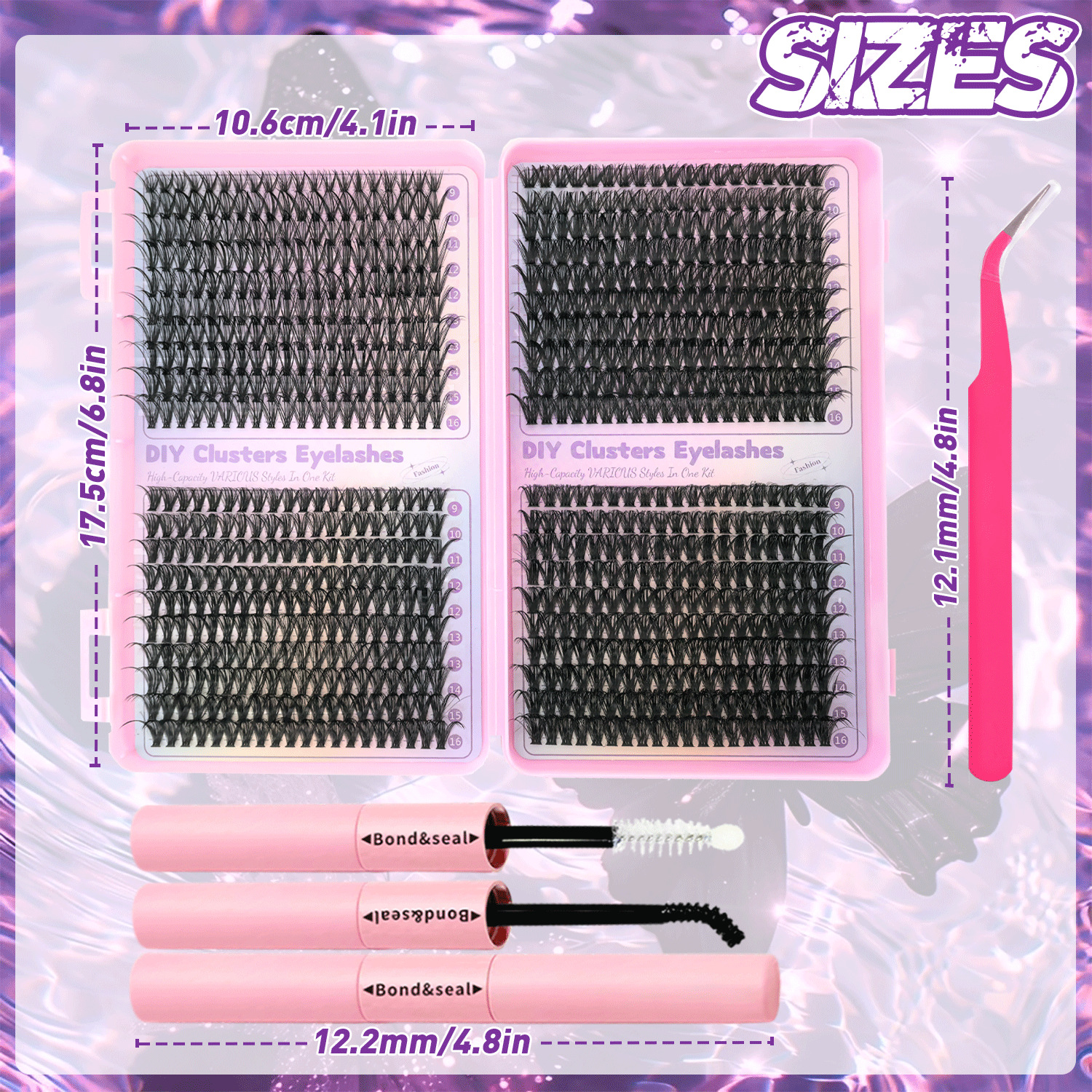 Pestañas postizas rusas individuales de gran capacidad para DIY, estilo europeo y americano, mixtas, de Amazon para envíos internacionales.