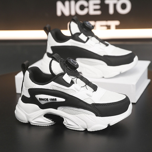 Children's shoes new student girl children white running shoes button shoes boy children sports shoes