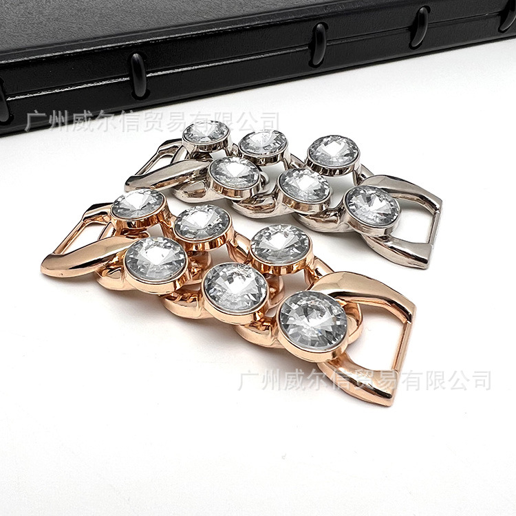 【合金新款】金属镶钻链条扣 服装鞋帽窗帘皮带扣厂家现货BK212