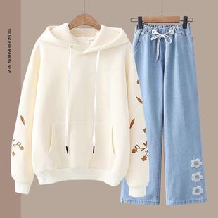 Single/Set Spring Women's Clothing suit Middle School Students Western-style Sweatshirt Middle School Students Spring and Autumn Middle School Students Leisure Loose Sports