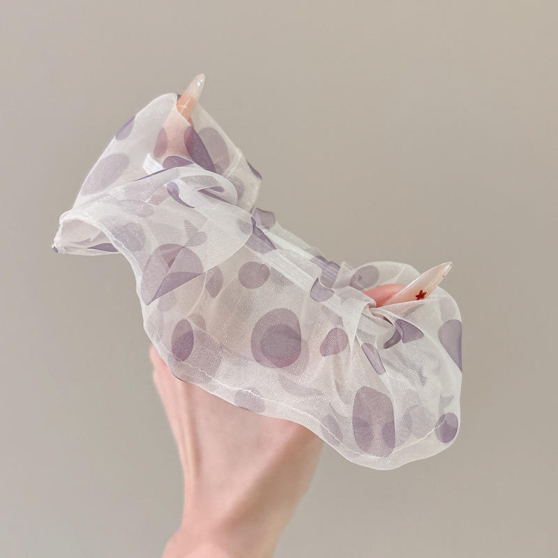 Temperamento púrpura punto de onda pequeño hilo fresco anillo de cabello tocado nuevo anillo de intestino grueso cabello atado cabello al por mayor