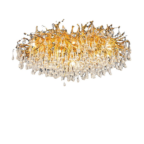 French light design dining room crystal chandelier water drop tree branch living room dining room luxury villa crystal pendant light