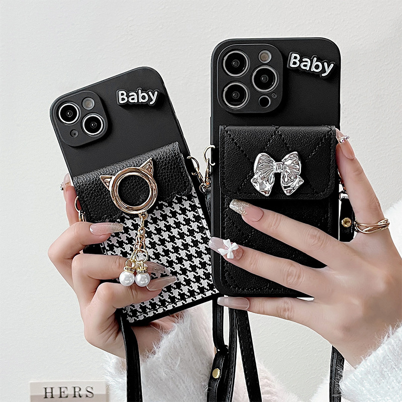 Protective Phone Case With Bow Lanyard For Iphone Models_voghion.com