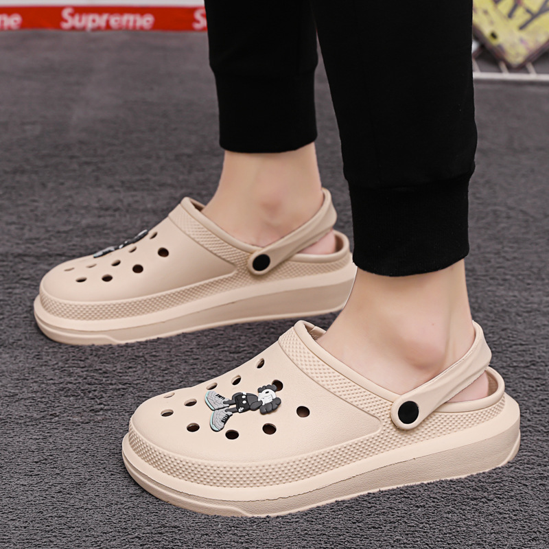 Dongdong zapatos para hombres de verano nuevos zapatos de playa casuales transpirables sandalias de hombre con cabeza de media zapatilla sandalias