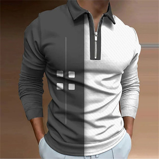 2022 Europe and the United States foreign trade cross-border 3D digital lapel button short sleeve T-shirt men's casual polo shirt manufacturers wholesale