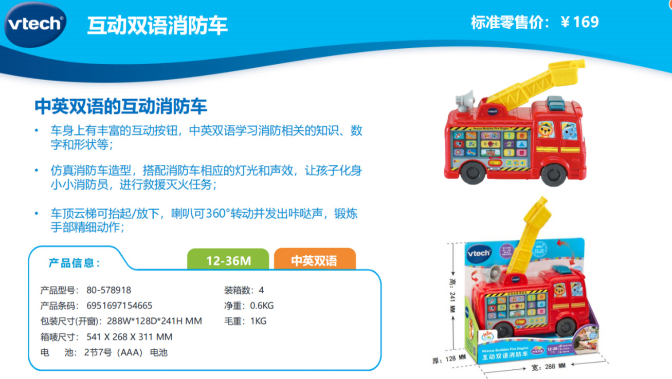 80-578918【25.7 신제품】대화형 이중언어 소방차